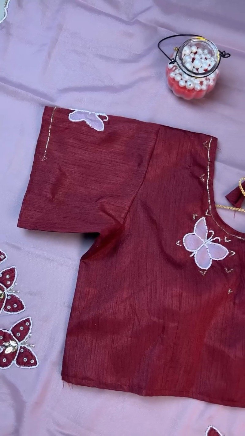 Enchanting Butterfly Embellished Kurta Set – Available in Deep Crimson & Soft Mauve
