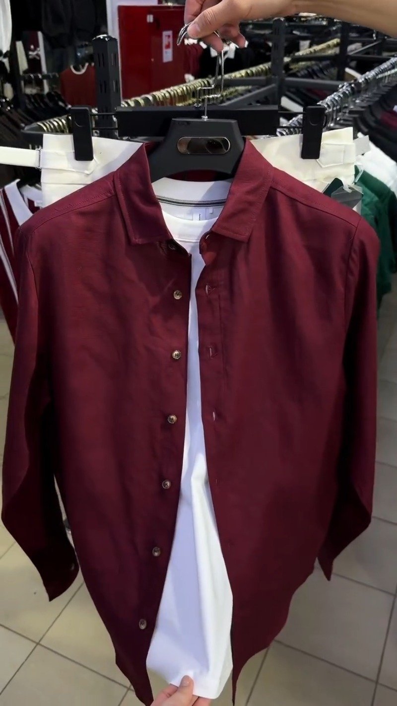 Modern Maroon & White Layered Shirt Set – Available in Maroon & White