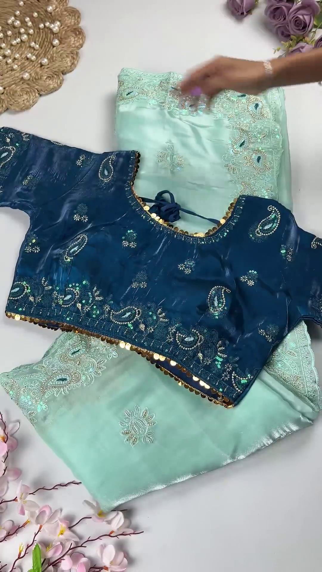 Pastel Partywear Blouse Collection: Assorted Paisley & Floral Silk Blouses