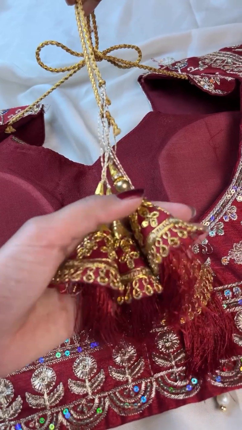 Royal Velvet & Organza Co-Ord Saree Set – Available in Maroon & White