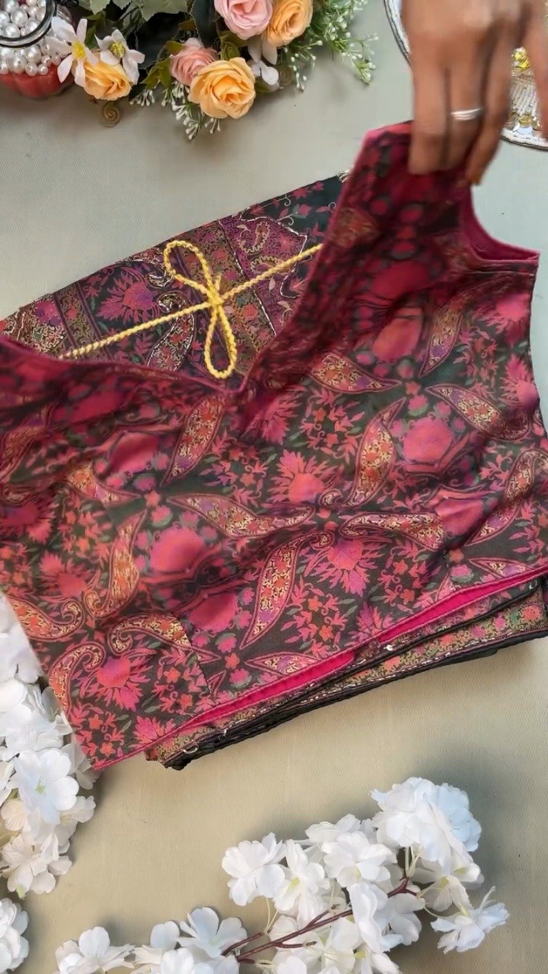 Midnight Bloom Floral Paisley Embroidered Co-ord Set – Available in Charcoal Black & Berry Plum