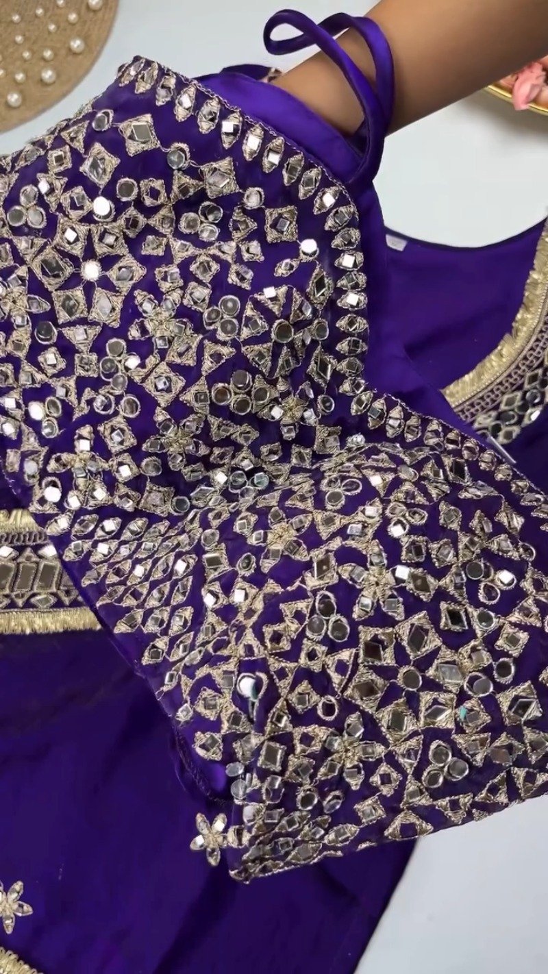 Opulent Mirror-Embellished Velvet Kurta Set – Available in Royal Purple & Classic Rose Pink