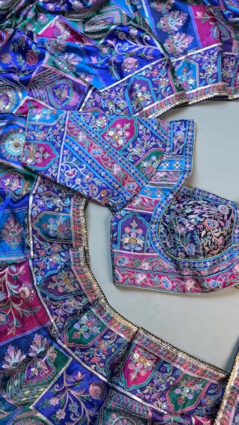 Royal Midnight & Regal Multicolour Embroidered Lehenga Set – Available in Midnight Blue & Vibrant Multicolour