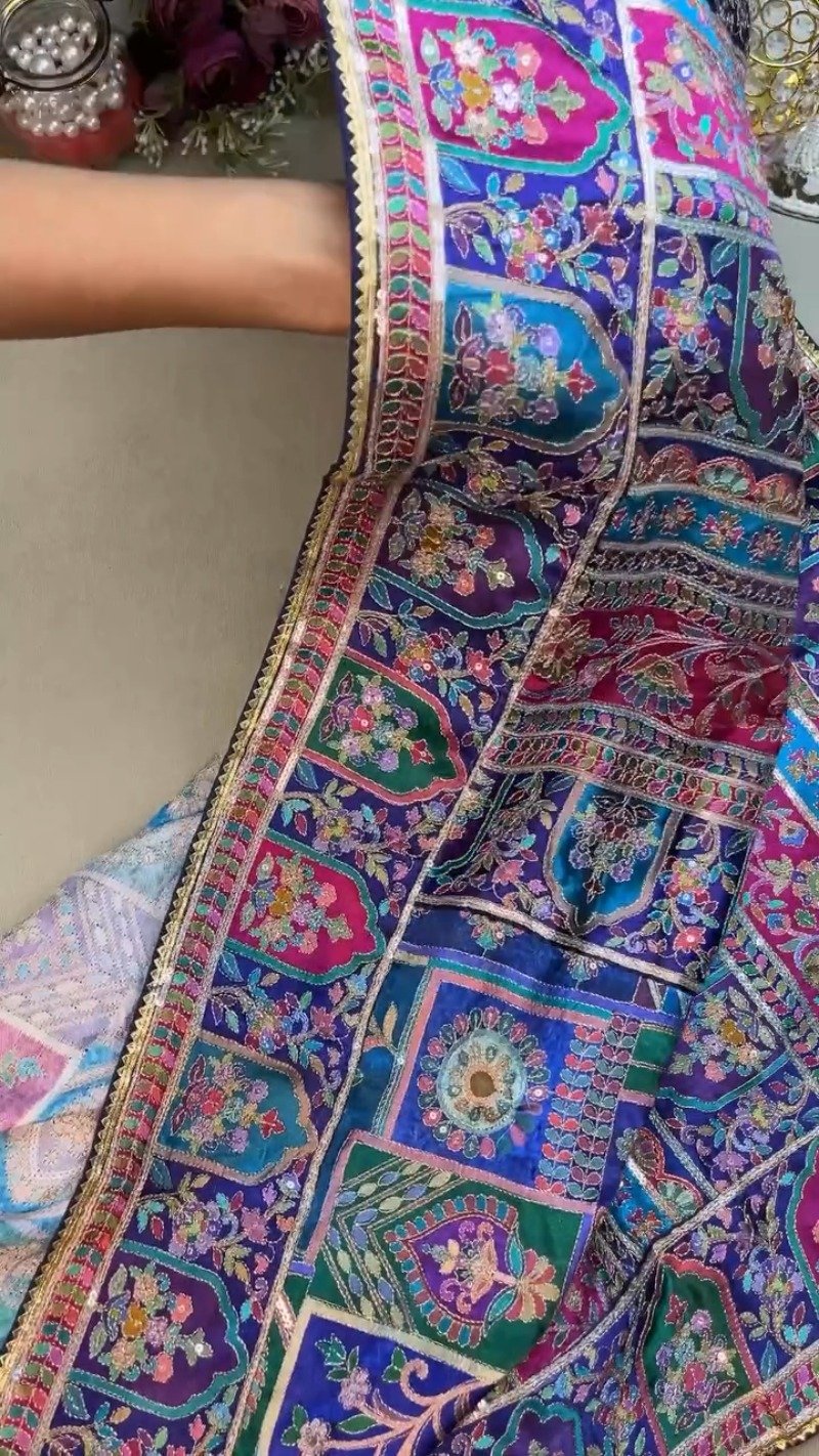 Royal Midnight & Regal Multicolour Embroidered Lehenga Set – Available in Midnight Blue & Vibrant Multicolour