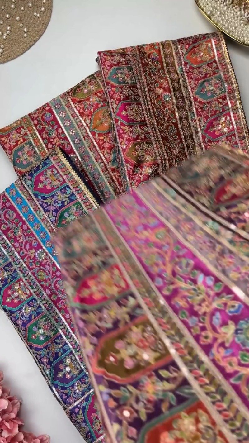 Opulent Patchwork Silk Brocade Ethnic Co-ord Set – Available in Royal Violet & Crimson Ruby