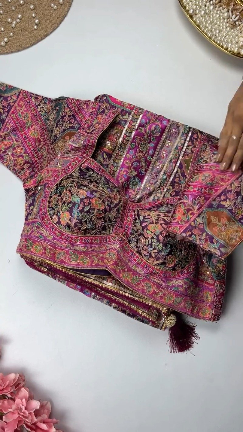 Opulent Patchwork Silk Brocade Ethnic Co-ord Set – Available in Royal Violet & Crimson Ruby