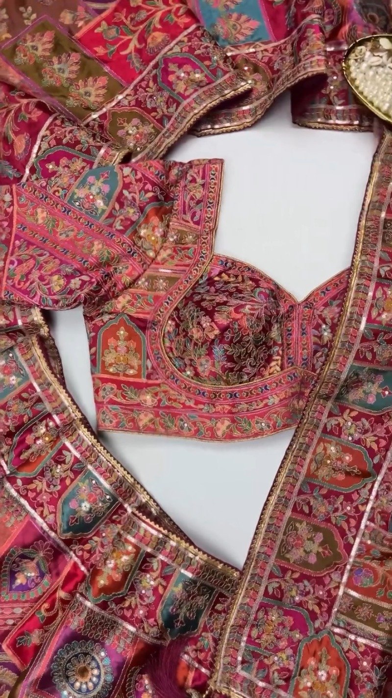 Opulent Patchwork Silk Brocade Ethnic Co-ord Set – Available in Royal Violet & Crimson Ruby