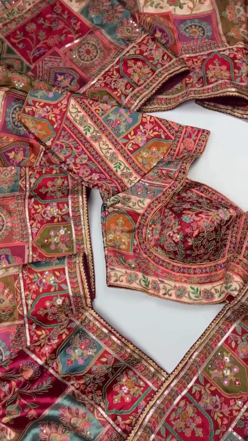 Opulent Patchwork Silk Brocade Ethnic Co-ord Set – Available in Royal Violet & Crimson Ruby