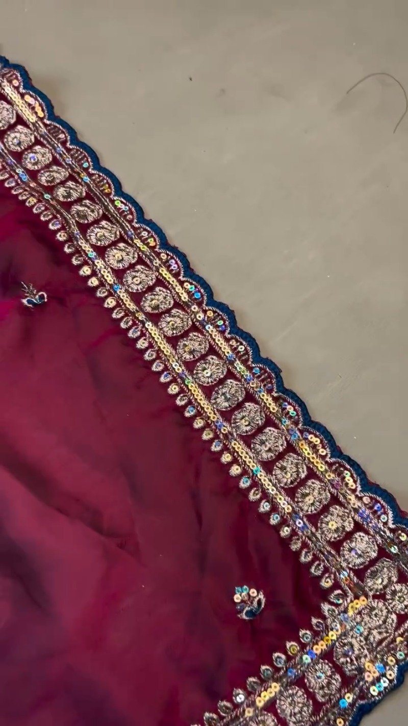 Opulent Velvet & Silk Blend Designer Lehenga Set – Available in Midnight Blue & Royal Wine