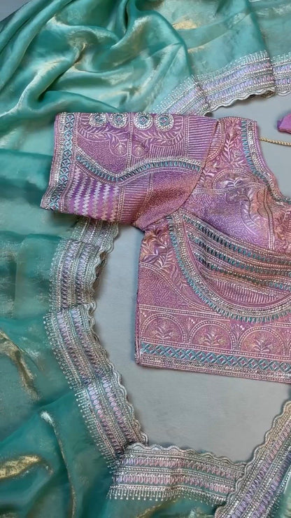 Enchanting Lavender & Mint Embroidered Ethnic Ensemble – Available in Lavender & Mint