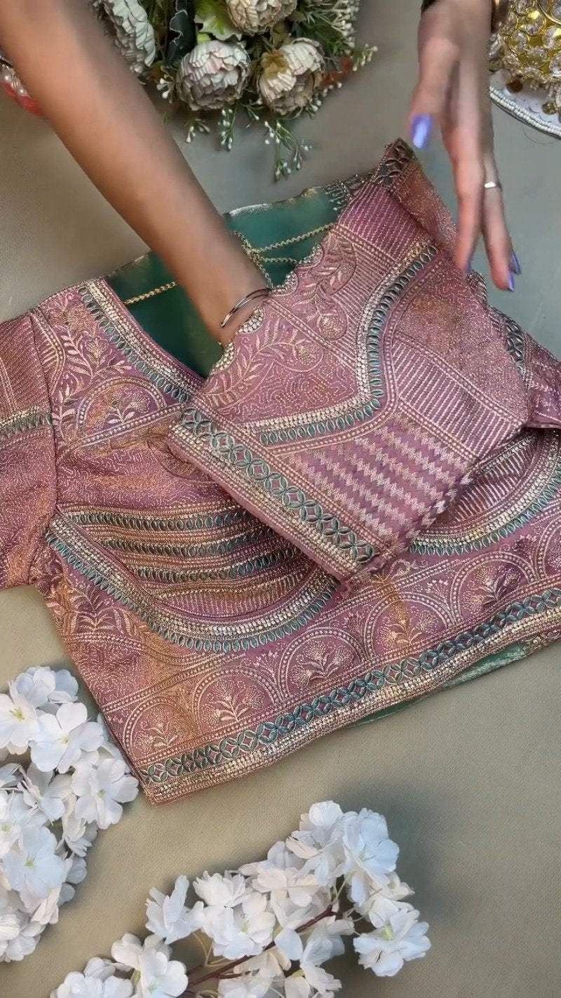 Enchanting Lavender & Mint Embroidered Ethnic Ensemble – Available in Lavender & Mint
