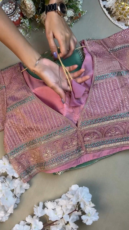 Enchanting Lavender & Mint Embroidered Ethnic Ensemble – Available in Lavender & Mint