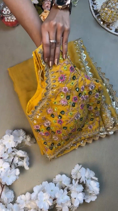 Sunshine Radiance Embroidered Silk Kurta & Dupatta Set