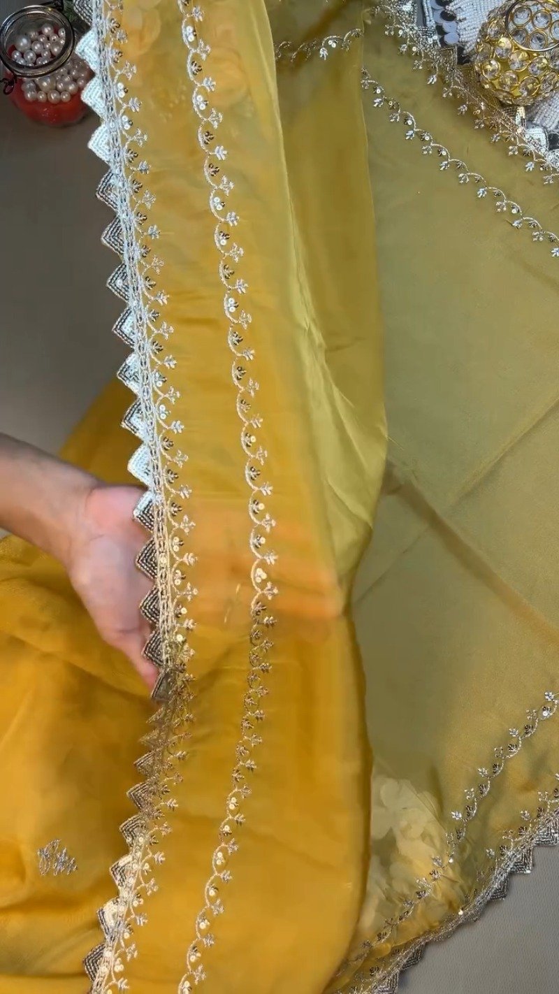 Sunshine Radiance Embroidered Silk Kurta & Dupatta Set