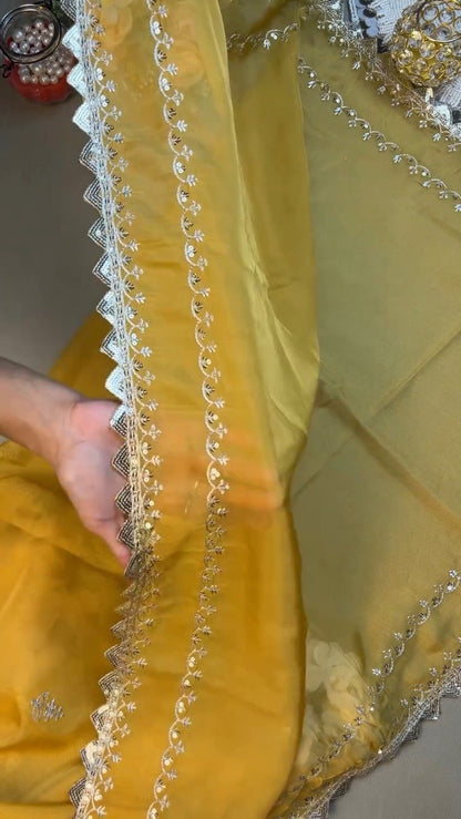 Sunshine Radiance Embroidered Silk Kurta & Dupatta Set