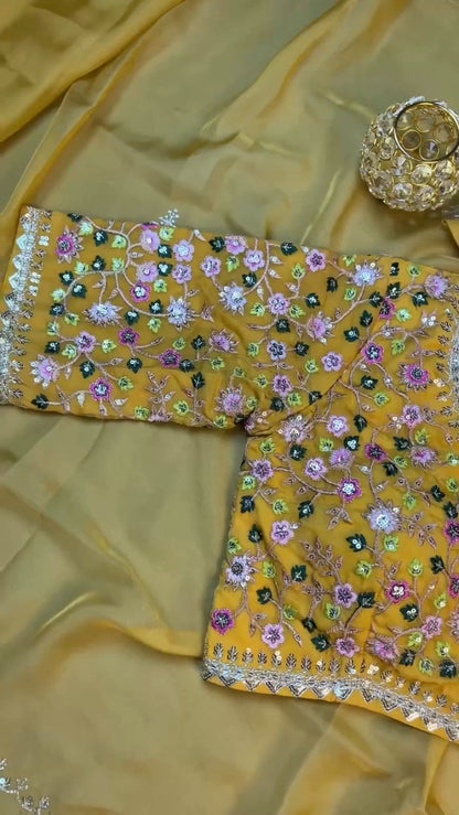 Sunshine Radiance Embroidered Silk Kurta & Dupatta Set