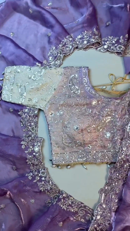Enchanting Lilac Sequin-Embroidered Lehenga Set – Available in Lilac & Soft Ivory