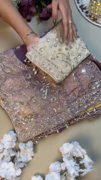Enchanting Lilac Sequin-Embroidered Lehenga Set – Available in Lilac & Soft Ivory