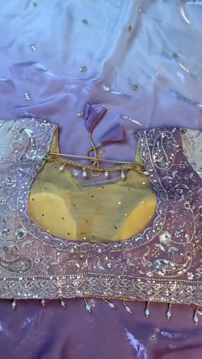 Enchanting Lilac Sequin-Embroidered Lehenga Set – Available in Lilac & Soft Ivory