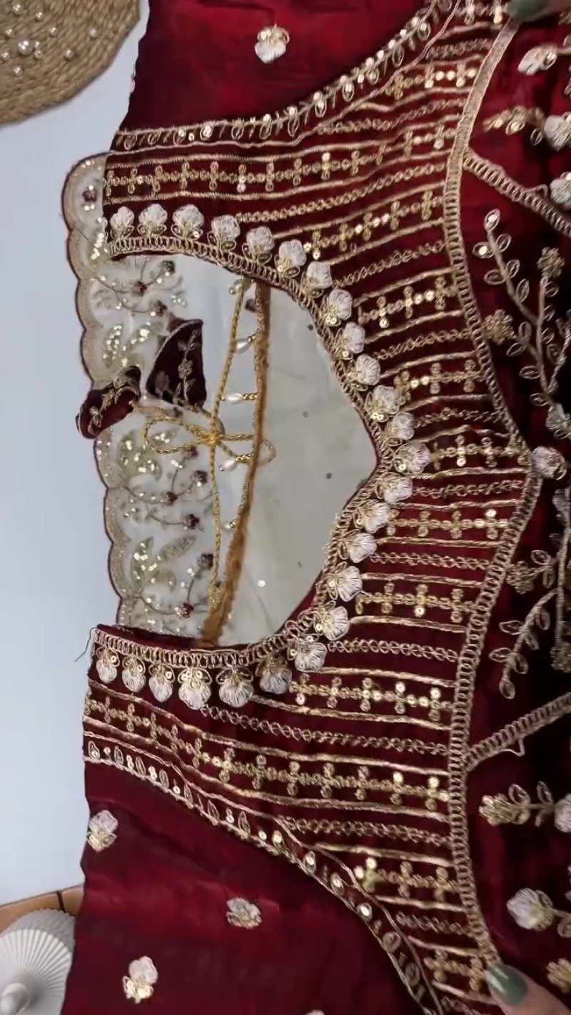 Opulent Hand-Embroidered Zardosi Silk Saree Set – Available in Crimson Red, Royal Purple, and Emerald Teal