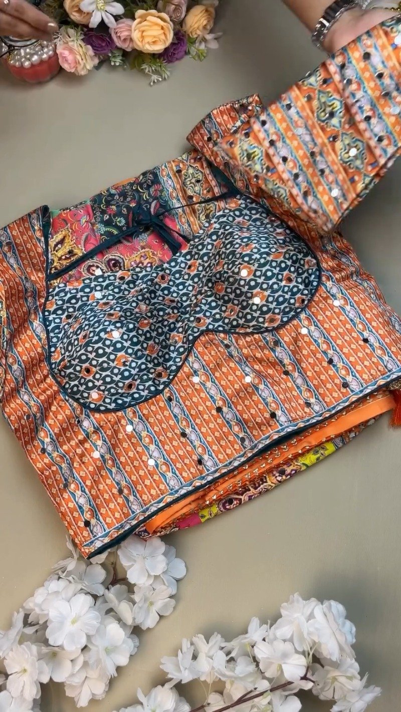 Vibrant Bohemian Mirror-Work Co-ord Set – Available in Multicoloured & Teal Accents