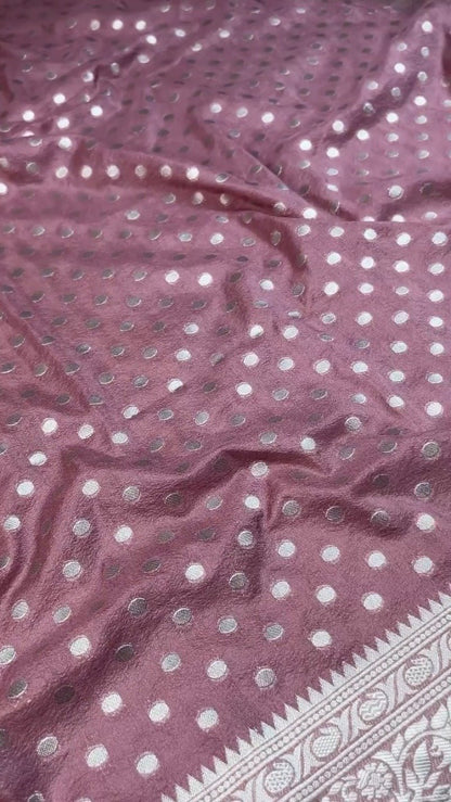 Regal Plum Zari-Woven Banarasi Saree with Hand-Embroidered Sequin Blouse