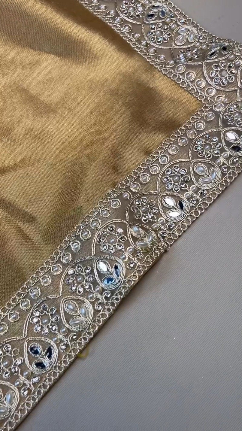 Opulent Gilded Silk & Metallic Shimmer Ethnic Ensemble – Available in Gold & Silver-Gold
