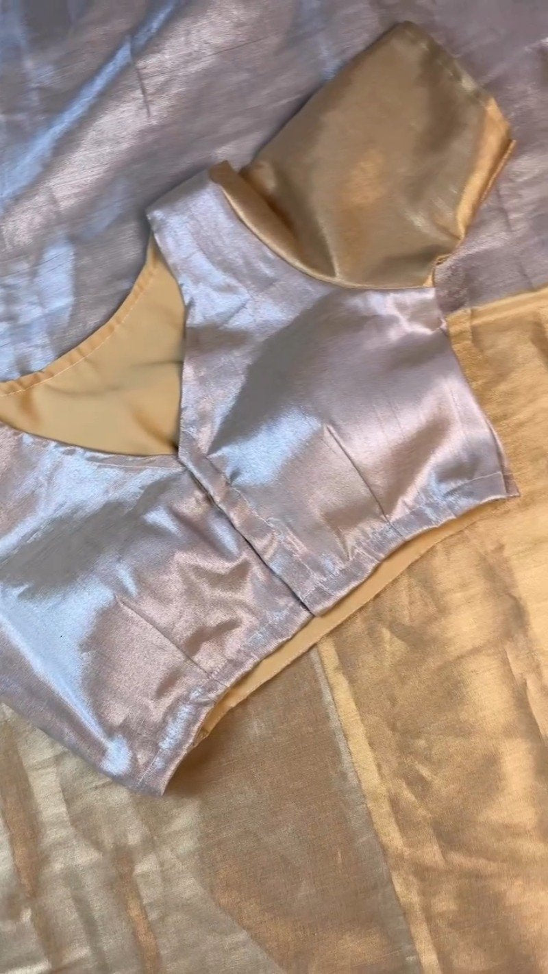 Opulent Gilded Silk & Metallic Shimmer Ethnic Ensemble – Available in Gold & Silver-Gold