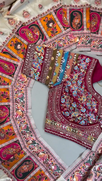 Opulent Festive Lehenga Set with Intricate Mirror Work – Available in Traditional Crimson & Pure Ivory
