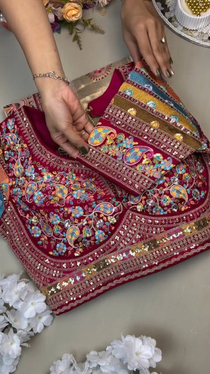 Opulent Festive Lehenga Set with Intricate Mirror Work – Available in Traditional Crimson & Pure Ivory