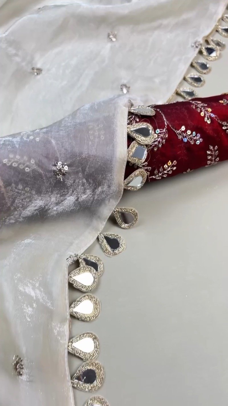Ethereal Ivory & Regal Maroon Embellished Ethnic Ensemble – Available in Ivory & Maroon