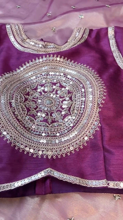 Royal Plum & Sage Green Embellished Sequined Suit Set – Available in Plum & Sage Green