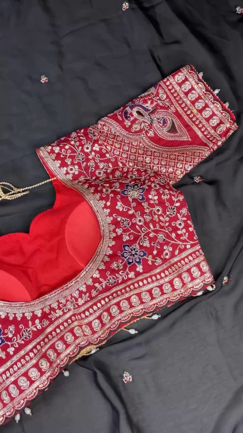 Royal Crimson Zardosi Embroidered Designer Blouse