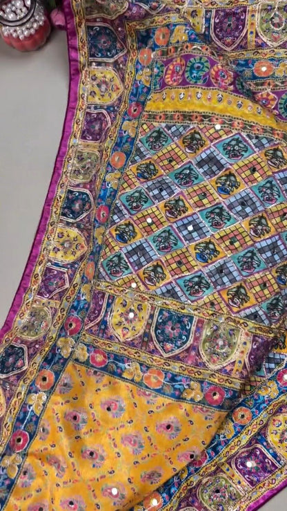 Vibrant Multicoloured Rajasthani Patola-Inspired Silk Lehenga Set – Available in Radiant Yellow & Royal Magenta