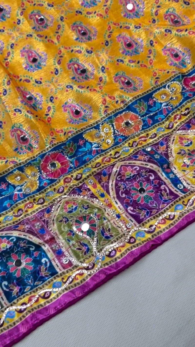 Vibrant Multicoloured Rajasthani Patola-Inspired Silk Lehenga Set – Available in Radiant Yellow & Royal Magenta