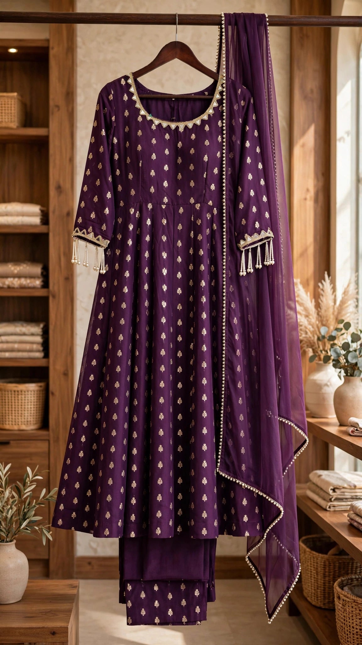 Aurelia Gold & Royal Purple Gota Patti Kurta Set – Available in Mustard Yellow & Royal Purple