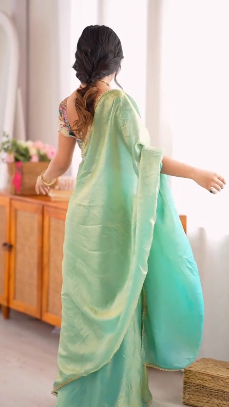 Ethereal Pastel Embroidered Ensemble – Available in Mint Green & Ivory White