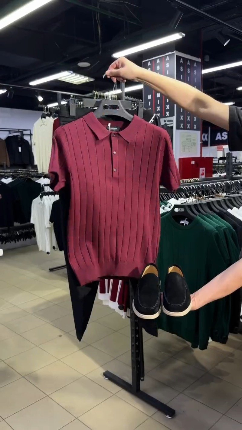 Minimalist Ribbed Polo Shirt & Trouser Set – Available in Earthy Brown & Deep Burgundy