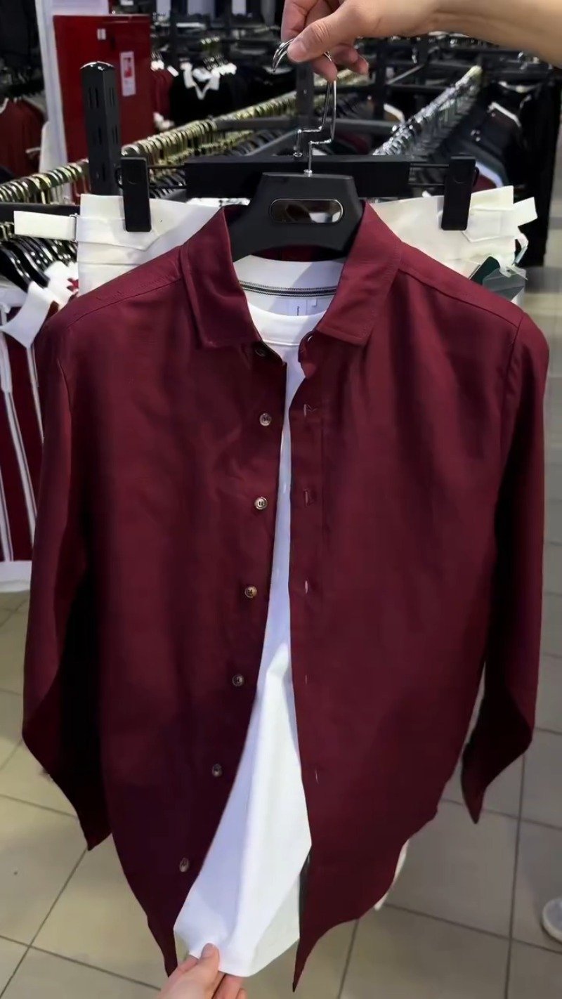 Modern Maroon & White Layered Shirt Set – Available in Maroon & White