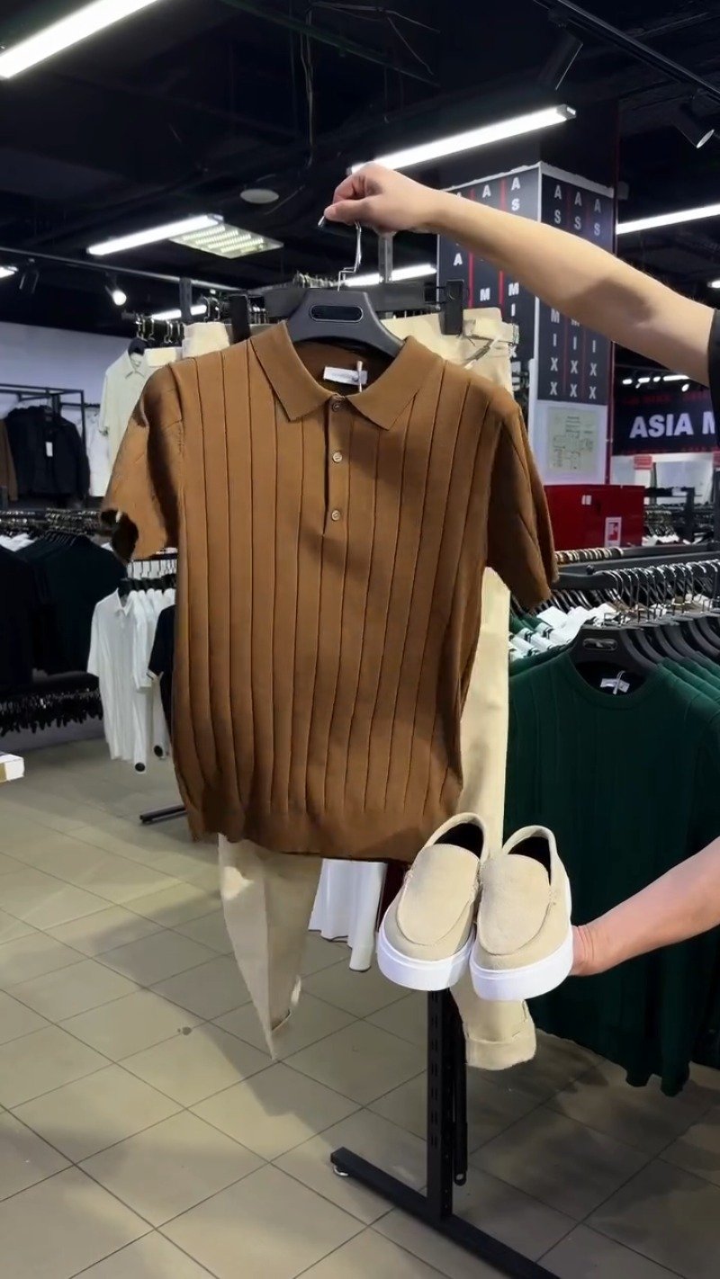 Modern Minimalist Ribbed Knit Polo & Trouser Co-ord Set – Available in Black, Brown & Burgundy
