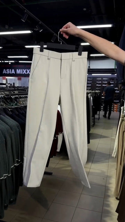 Urban Chic Striped Button-Down Shirt and Trouser Ensemble