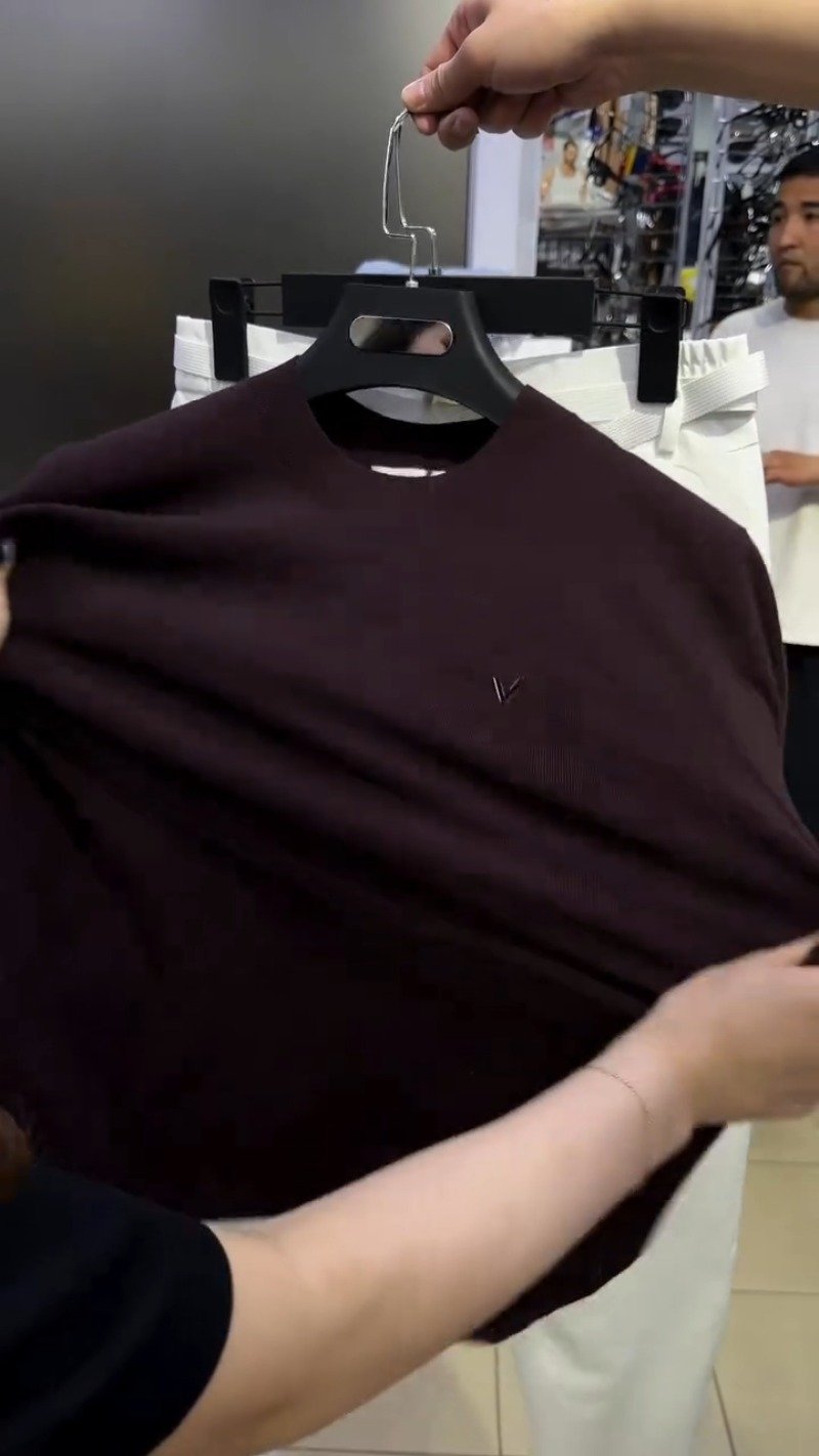 Minimalist Espresso Brown Textured Cotton Tee with White Trousers – Available in Espresso Brown