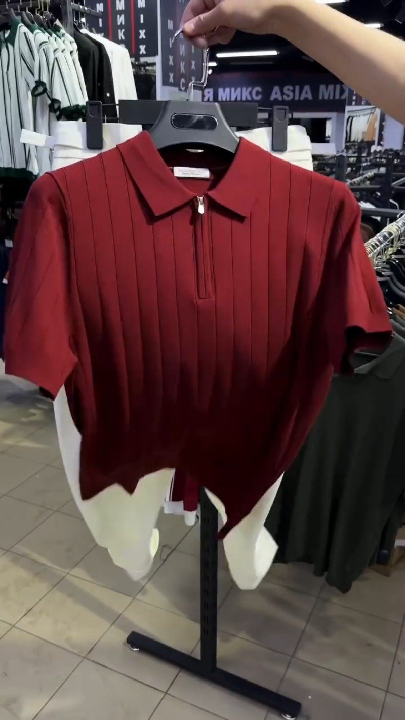 Urban Minimalist Ribbed Knit Polo & Trouser Set – Available in Deep Burgundy & Classic White