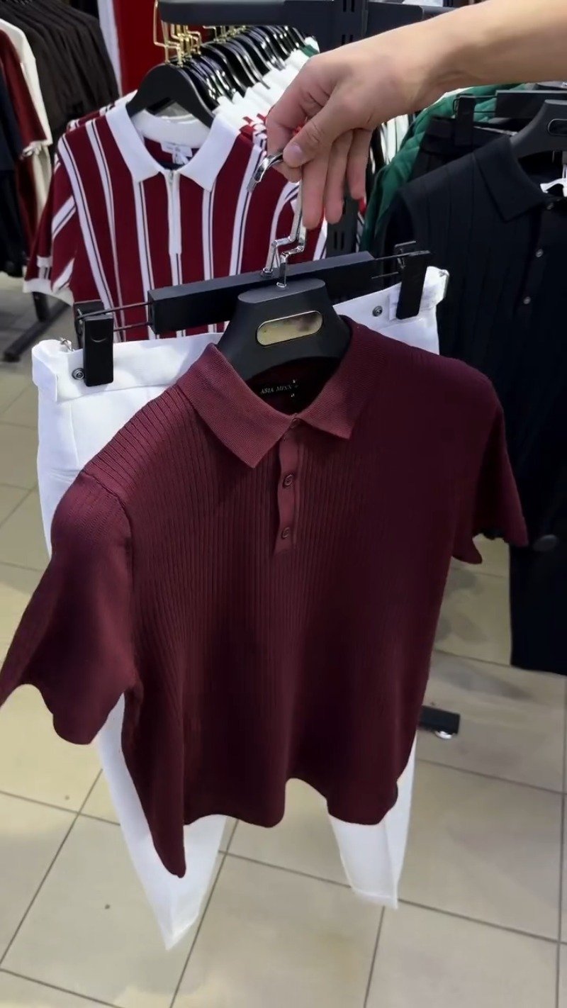 Sophisticated Ribbed Polo and Trouser Ensemble – Available in Burgundy & White