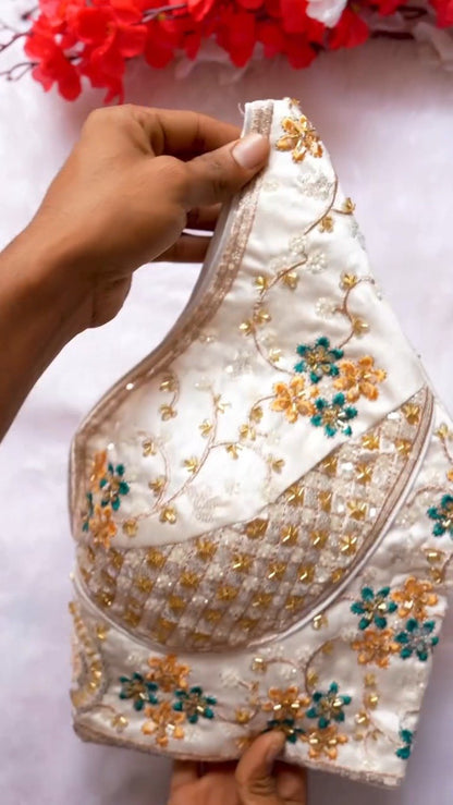 Opulent Hand-Embellished Sequin Blouse – Available in Red, White, Pink, Green & Purple