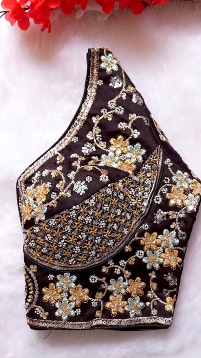 Opulent Hand-Embellished Sequin Blouse – Available in Red, White, Pink, Green & Purple