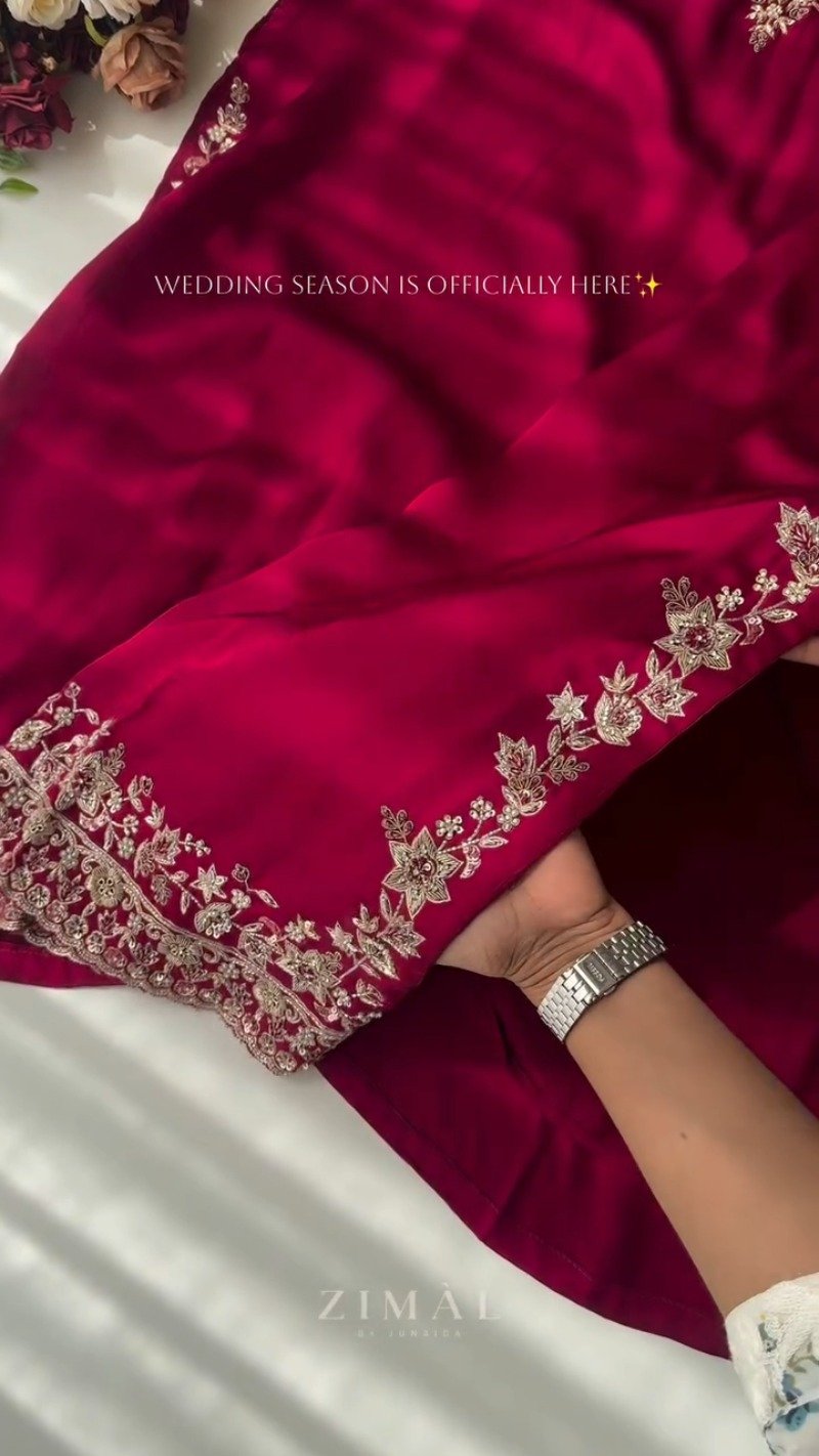 Midnight & Berry Hand-Embellished Velvet Kurta Set – Available in Midnight Black & Deep Berry