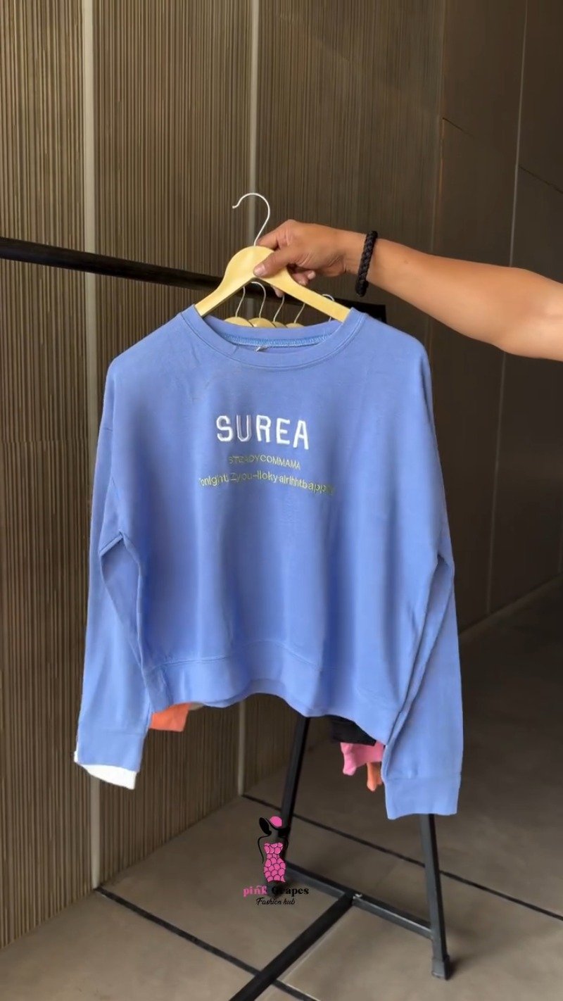 Versatile Street-Style Graphic Crop Hoodies and Sweatshirts – Available in Black, Pink, Grey, Lime Green & Blue