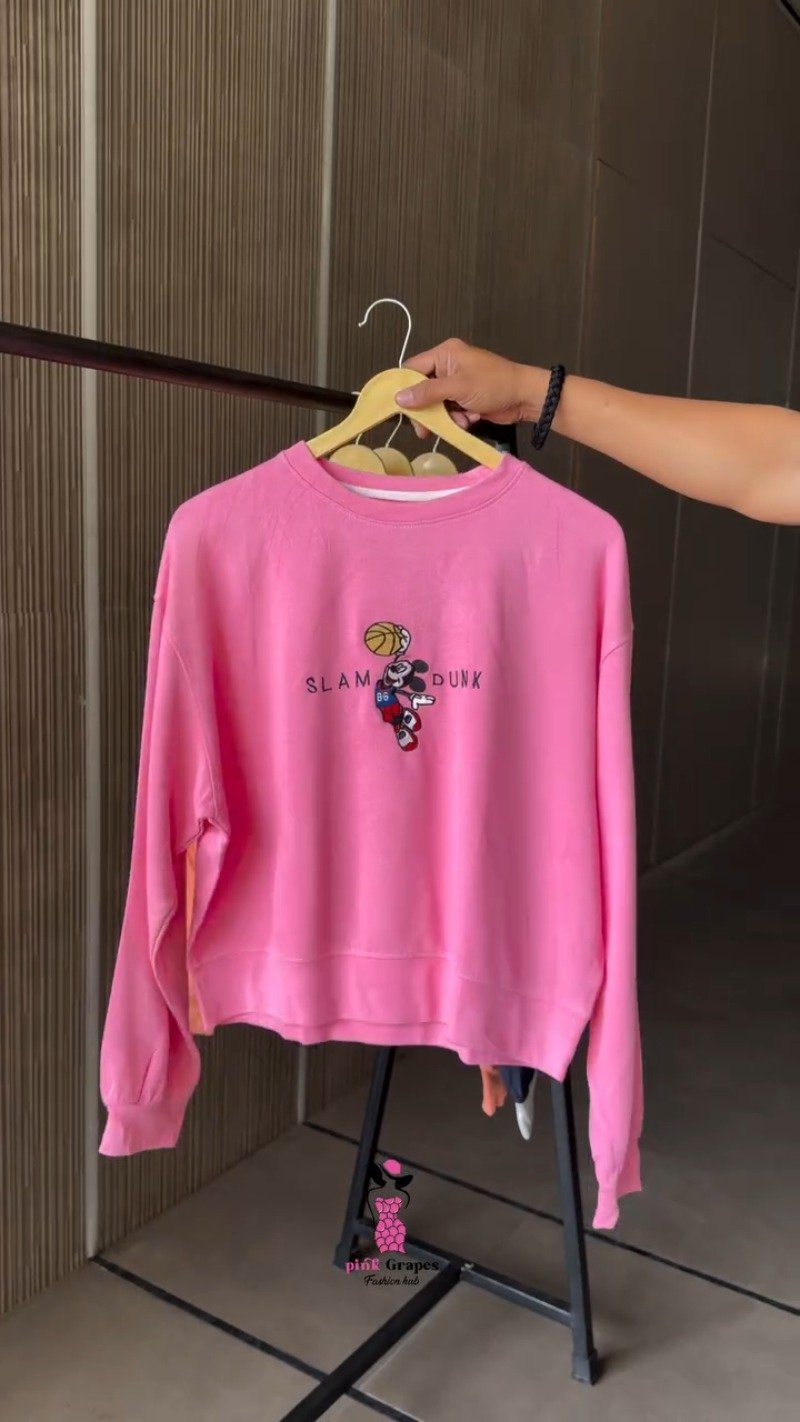 Versatile Street-Style Graphic Crop Hoodies and Sweatshirts – Available in Black, Pink, Grey, Lime Green & Blue