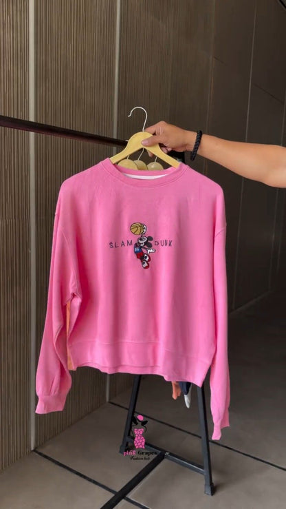Versatile Street-Style Graphic Crop Hoodies and Sweatshirts – Available in Black, Pink, Grey, Lime Green & Blue